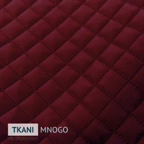 Фото материала велюра “CSBYH1-50A” (ромб бордовый)