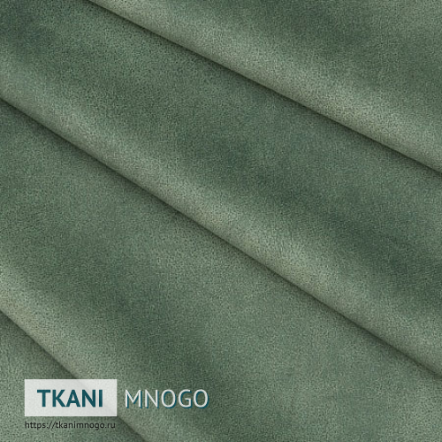 Фото ткани 7 - зеленый однотонный. Производитель Китай. Замша крупным планом.